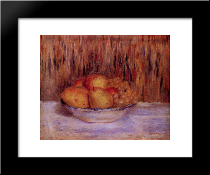 Still Life With Pears And Grapes 20x24 Black Modern Wood Framed Art Print Poster by Renoir, Pierre Auguste