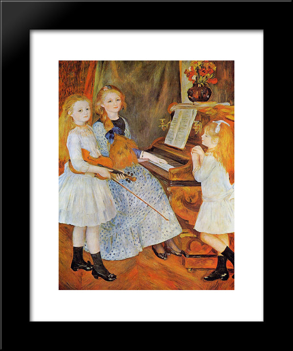 The Daughters Of Catulle Mendes 20x24 Black Modern Wood Framed Art Print Poster by Renoir, Pierre Auguste