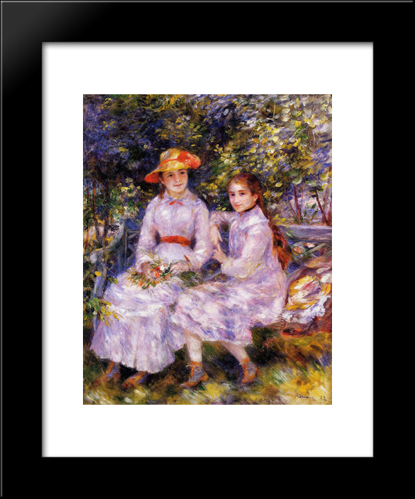 The Daughters Of Paul Durand Ruel (Marie Theresa And Jeanne) 20x24 Black Modern Wood Framed Art Print Poster by Renoir, Pierre Auguste
