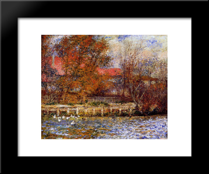 The Duck Pond 20x24 Black Modern Wood Framed Art Print Poster by Renoir, Pierre Auguste