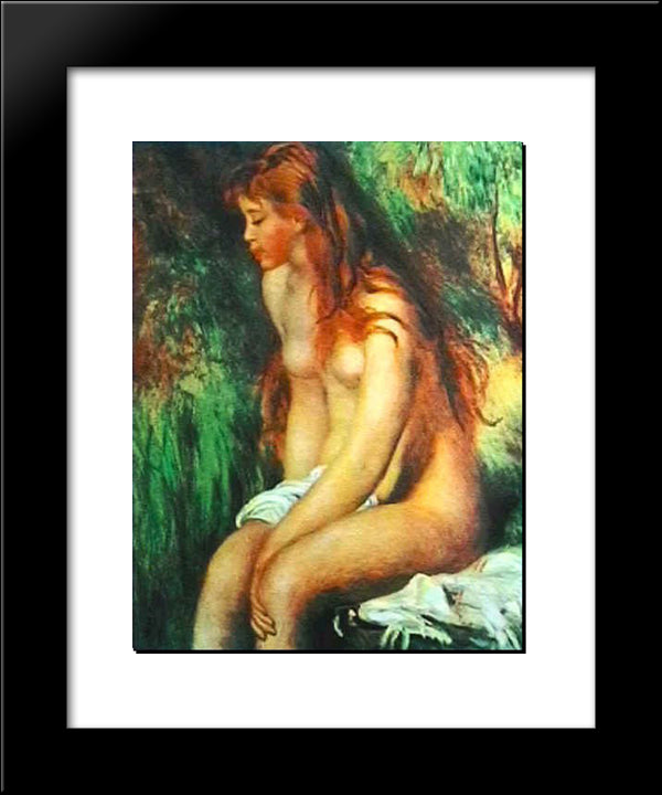 The Swimmer Sitting 20x24 Black Modern Wood Framed Art Print Poster by Renoir, Pierre Auguste