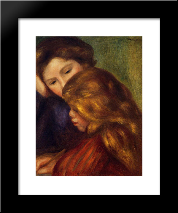 The Writing Lesson 20x24 Black Modern Wood Framed Art Print Poster by Renoir, Pierre Auguste