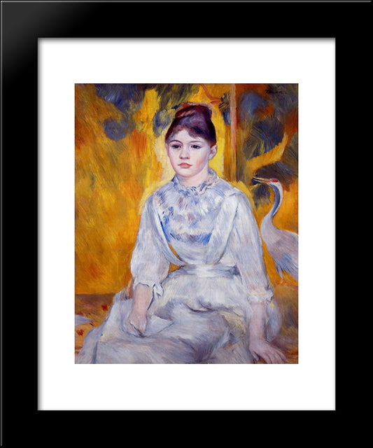 Young Woman With Crane 20x24 Black Modern Wood Framed Art Print Poster by Renoir, Pierre Auguste