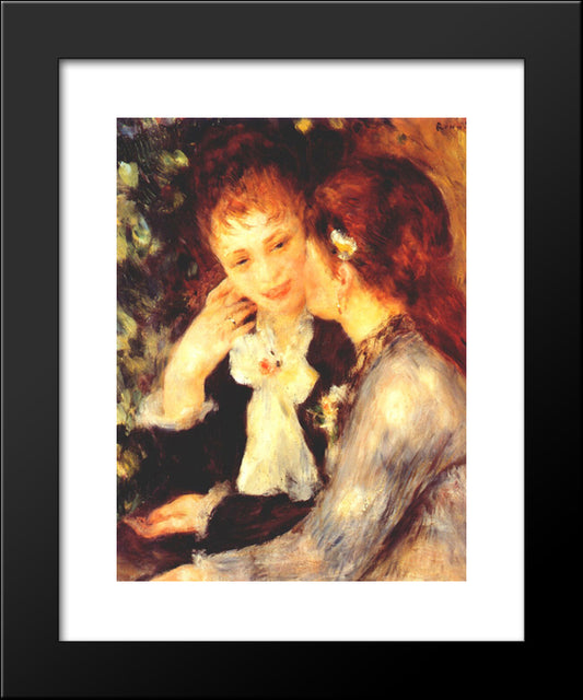 Young Women Talking (Confidences) 20x24 Black Modern Wood Framed Art Print Poster by Renoir, Pierre Auguste