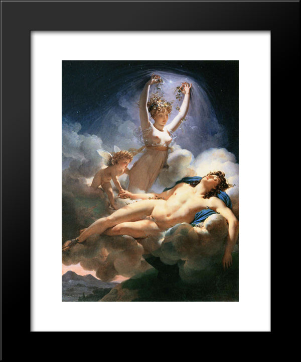 Aurora And Cephalus 20x24 Black Modern Wood Framed Art Print Poster by Guerin, Pierre Narcisse