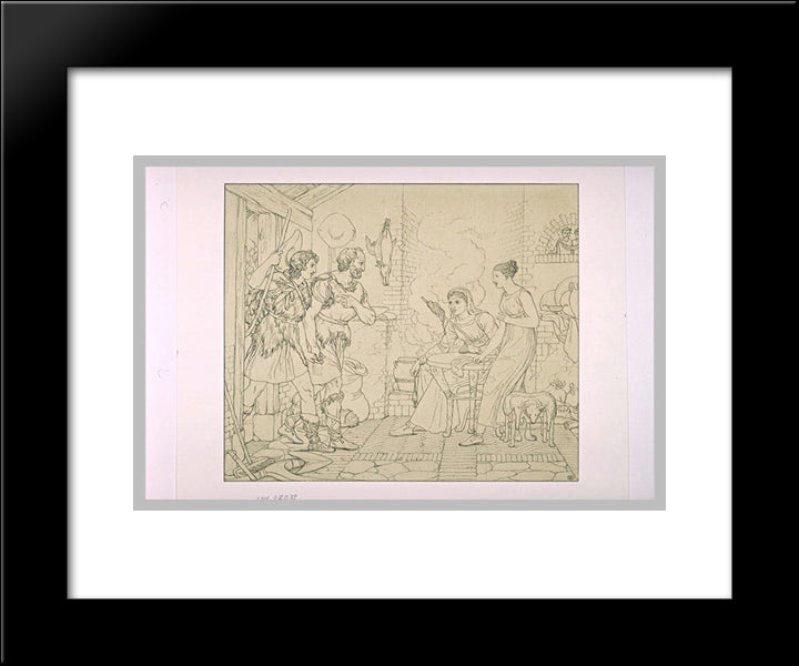 Daphnis And Chloe 20x24 Black Modern Wood Framed Art Print Poster by Guerin, Pierre Narcisse