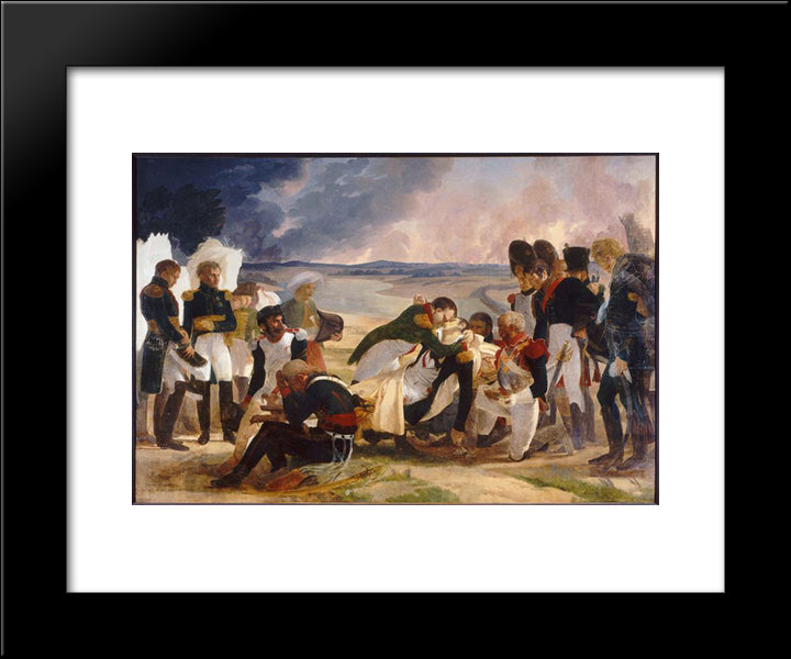 Death Of Marshal Lannes, Duke Of Montebello 20x24 Black Modern Wood Framed Art Print Poster by Guerin, Pierre Narcisse