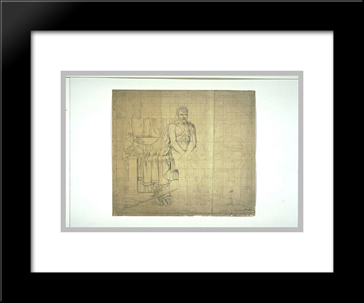 Partial Study Of The Composition Of The Return Of Marcus Sextus 20x24 Black Modern Wood Framed Art Print Poster by Guerin, Pierre Narcisse