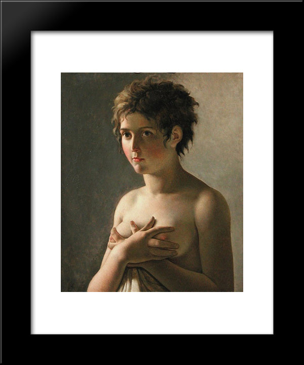 Portrait Of A Young Girl 20x24 Black Modern Wood Framed Art Print Poster by Guerin, Pierre Narcisse