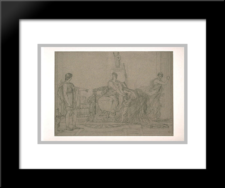 Pyrrhus And Andromache 20x24 Black Modern Wood Framed Art Print Poster by Guerin, Pierre Narcisse