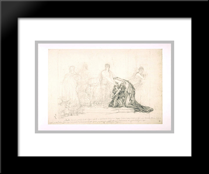 Pyrrhus And Andromache 20x24 Black Modern Wood Framed Art Print Poster by Guerin, Pierre Narcisse