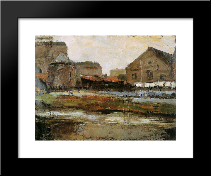 Schinkelbuurtje Sun 20x24 Black Modern Wood Framed Art Print Poster by Mondrian, Piet
