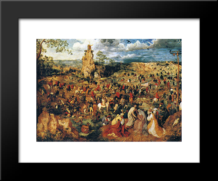 Christ Carrying The Cross 20x24 Black Modern Wood Framed Art Print Poster by Bruegel the Elder, Pieter