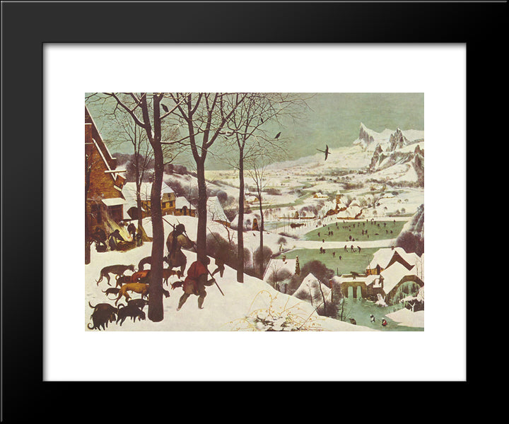 Hunters In The Snow 20x24 Black Modern Wood Framed Art Print Poster by Bruegel the Elder, Pieter