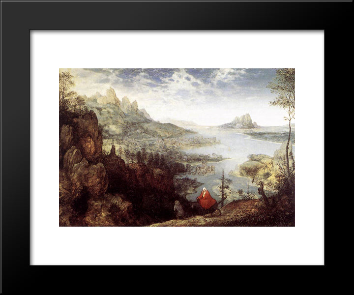 Landscape With The Flight Into Egypt 20x24 Black Modern Wood Framed Art Print Poster by Bruegel the Elder, Pieter