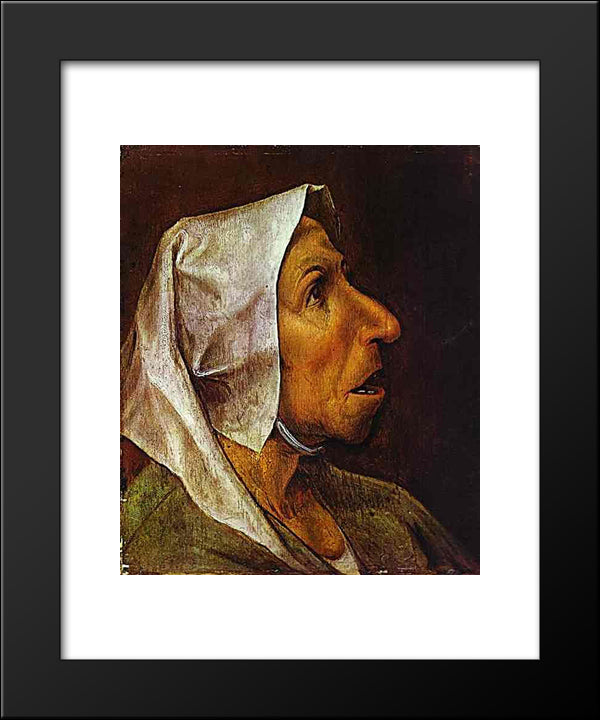 Portrait Of An Old Woman 20x24 Black Modern Wood Framed Art Print Poster by Bruegel the Elder, Pieter