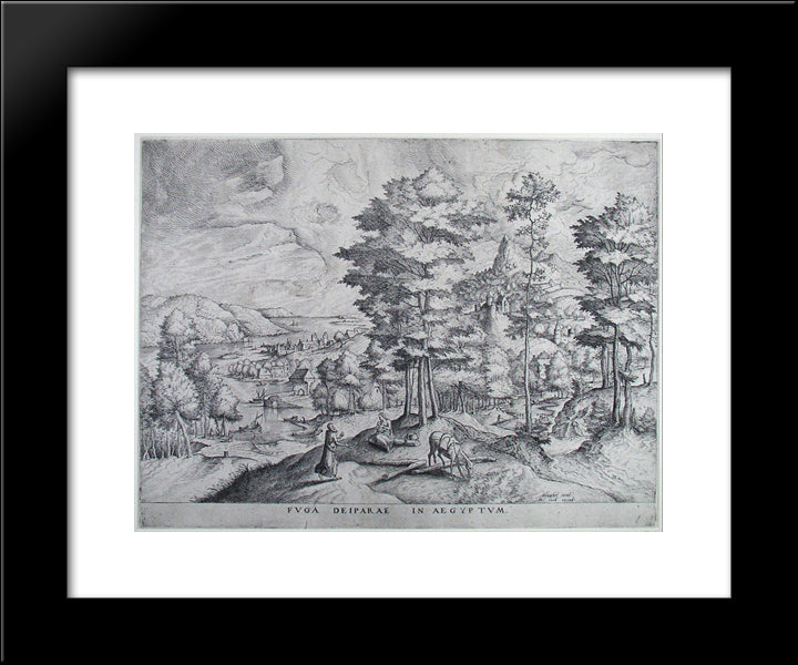 Running Away The Mother Of God Into Egypt 20x24 Black Modern Wood Framed Art Print Poster by Bruegel the Elder, Pieter