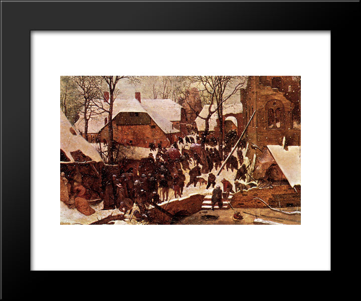 The Adoration Of The Kings In The Snow 20x24 Black Modern Wood Framed Art Print Poster by Bruegel the Elder, Pieter
