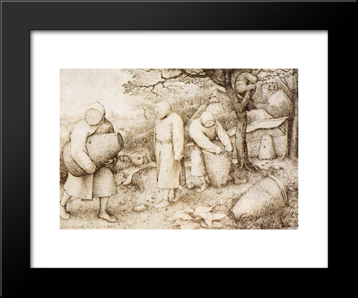 The Beekeepers And The Birdnester 20x24 Black Modern Wood Framed Art Print Poster by Bruegel the Elder, Pieter