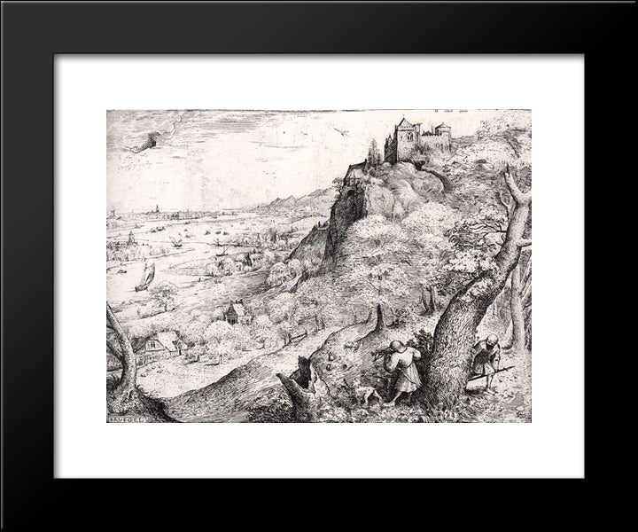 The Hare Hunt 20x24 Black Modern Wood Framed Art Print Poster by Bruegel the Elder, Pieter