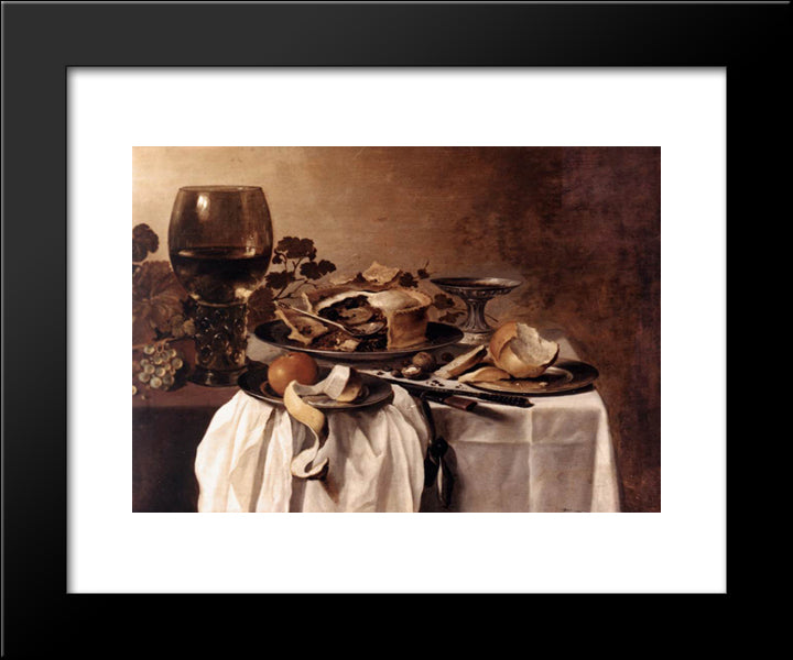 Still Life 20x24 Black Modern Wood Framed Art Print Poster by Claesz, Pieter