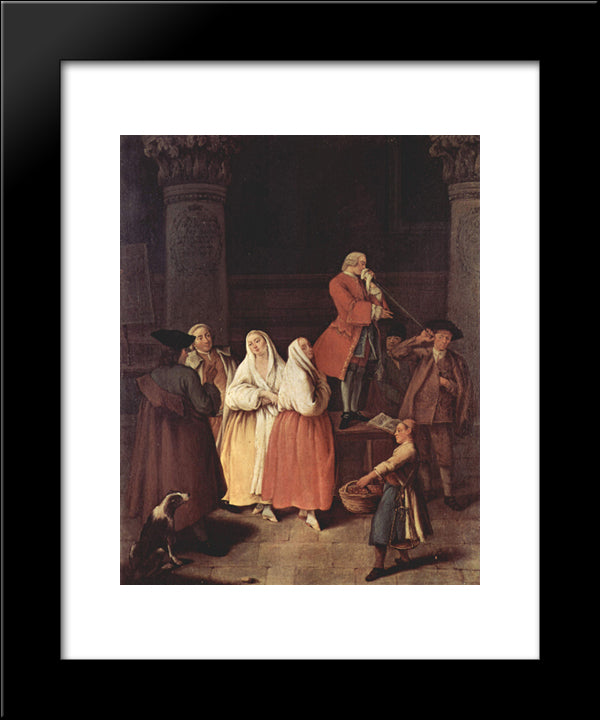 The Fortune Teller 20x24 Black Modern Wood Framed Art Print Poster by Longhi, Pietro