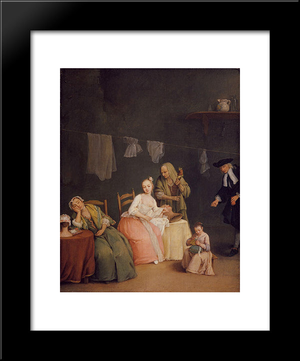 The Letter 20x24 Black Modern Wood Framed Art Print Poster by Longhi, Pietro