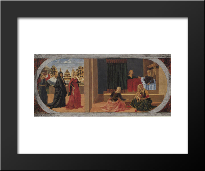 Birth Of The Virgin 20x24 Black Modern Wood Framed Art Print Poster by Perugino, Pietro