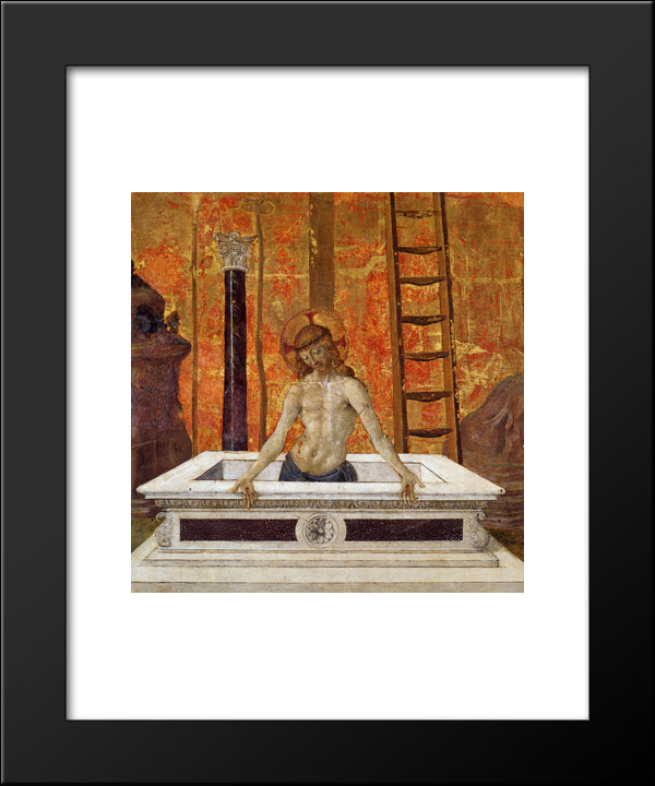 Christ In The Sarcophagus 20x24 Black Modern Wood Framed Art Print Poster by Perugino, Pietro