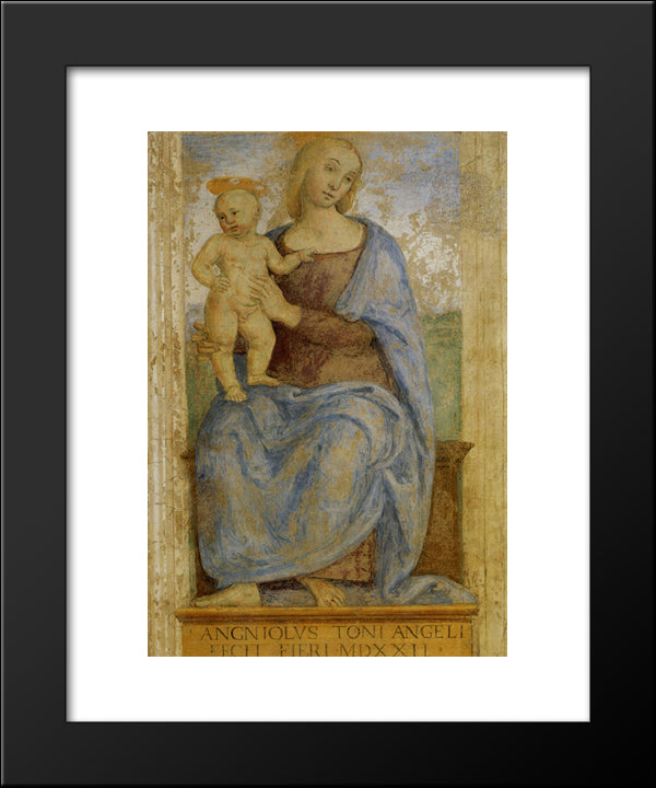 Madonna With Child. Oratory Of Annunciation 20x24 Black Modern Wood Framed Art Print Poster by Perugino, Pietro