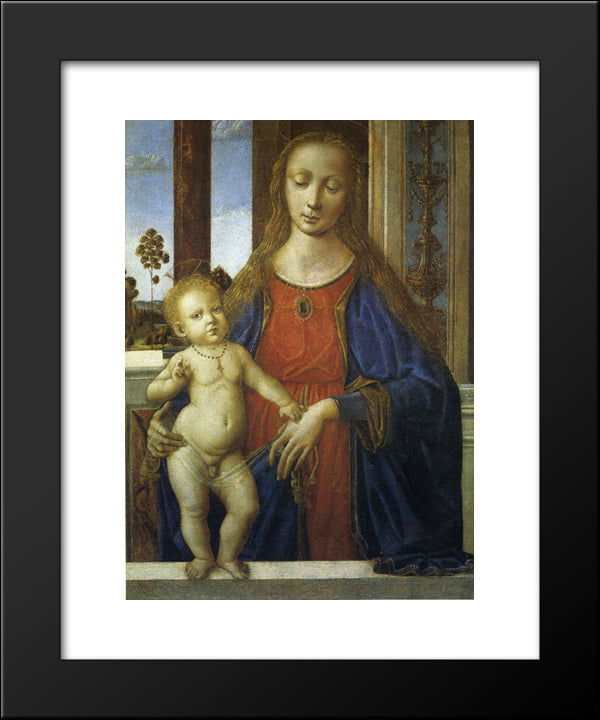 Madonna With Child 20x24 Black Modern Wood Framed Art Print Poster by Perugino, Pietro