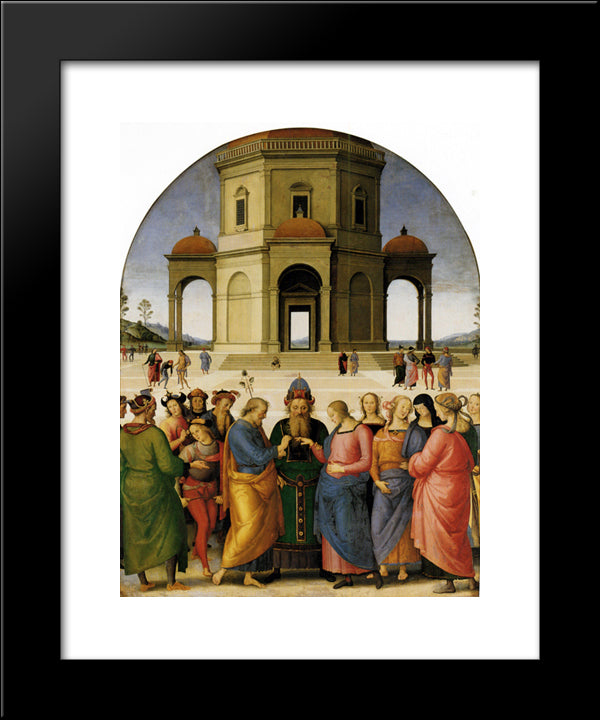 Marriage Of The Virgin 20x24 Black Modern Wood Framed Art Print Poster by Perugino, Pietro