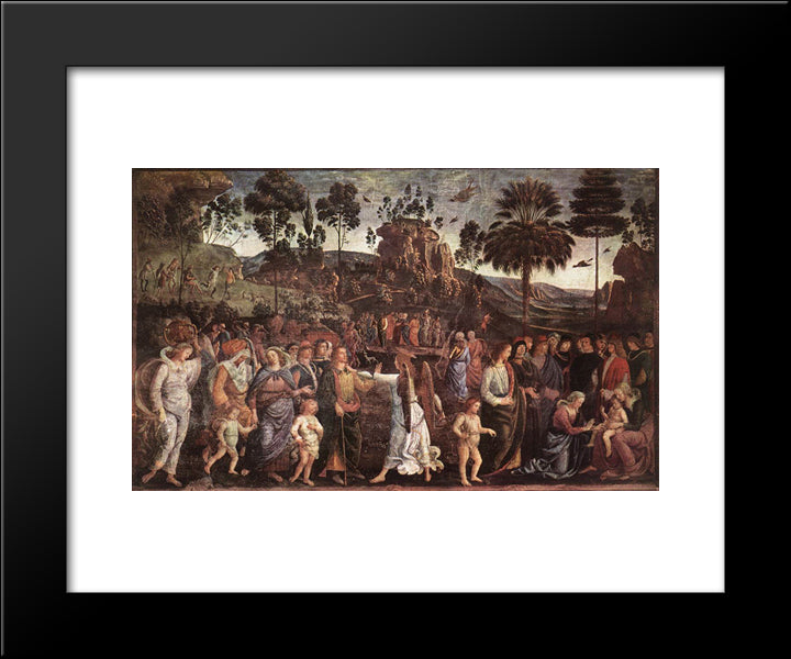 Moses'S Journey Into Egypt 20x24 Black Modern Wood Framed Art Print Poster by Perugino, Pietro