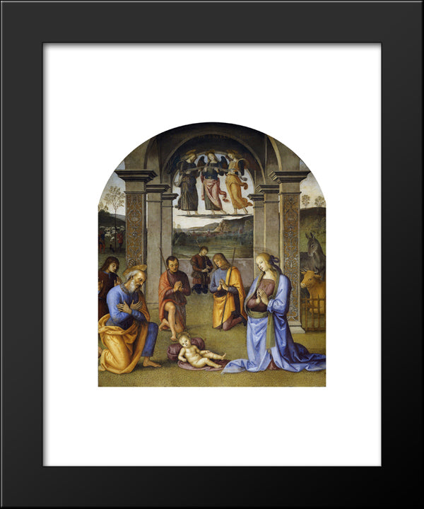 Nativity 20x24 Black Modern Wood Framed Art Print Poster by Perugino, Pietro
