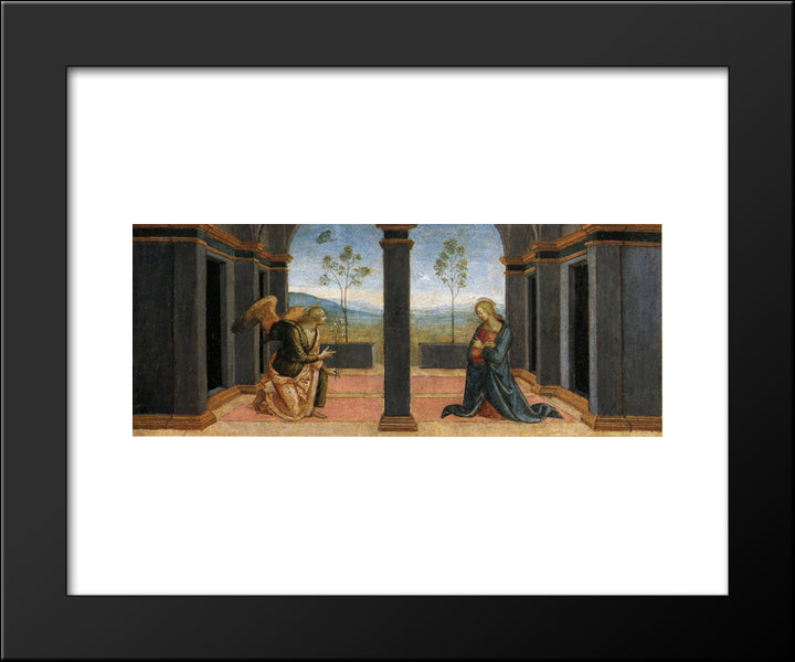 Pala Di Corciano (Annunciation) 20x24 Black Modern Wood Framed Art Print Poster by Perugino, Pietro