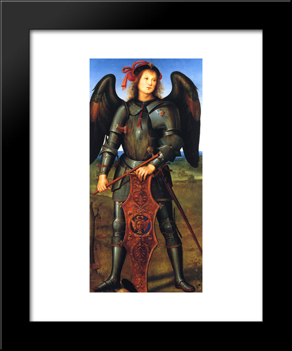 Pala Di Sant Agostino (Adoration Of Pastors) 20x24 Black Modern Wood Framed Art Print Poster by Perugino, Pietro