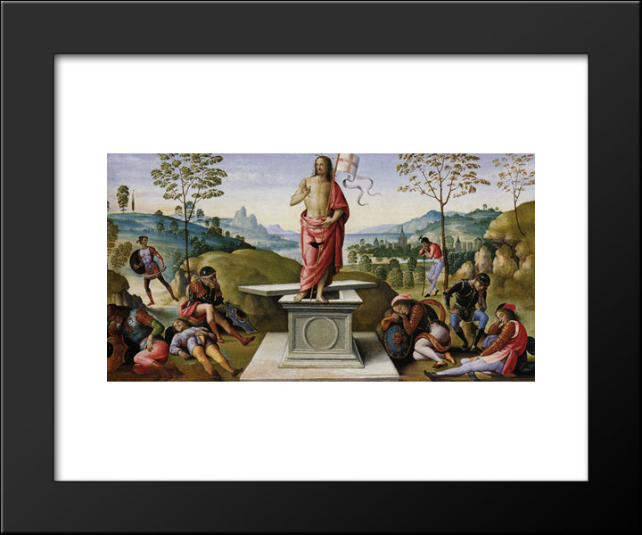 Polyptych Of St. Peter (Resurrection) 20x24 Black Modern Wood Framed Art Print Poster by Perugino, Pietro