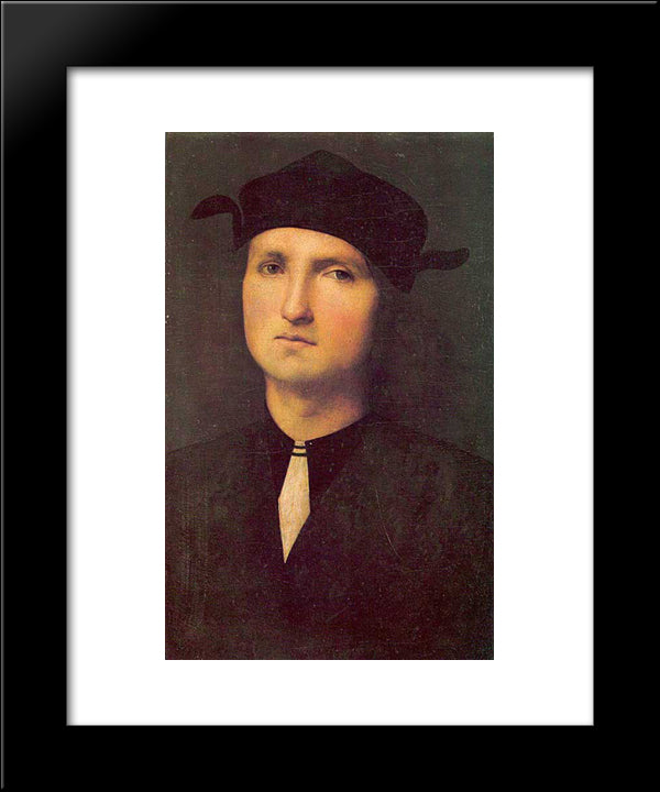 Portrait Of A Young Man 20x24 Black Modern Wood Framed Art Print Poster by Perugino, Pietro