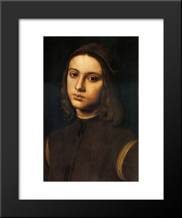 Portrait Of A Young Man 20x24 Black Modern Wood Framed Art Print Poster by Perugino, Pietro