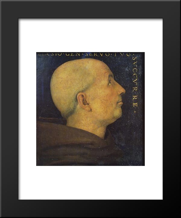 Potrait Of Don Biagio Milanesi 20x24 Black Modern Wood Framed Art Print Poster by Perugino, Pietro
