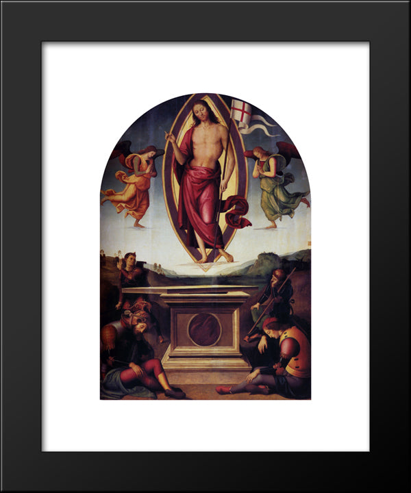 Resurrection 20x24 Black Modern Wood Framed Art Print Poster by Perugino, Pietro