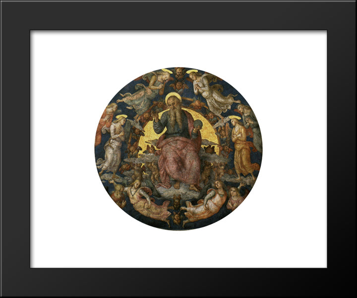 Room Torre Borgia  20x24 Black Modern Wood Framed Art Print Poster by Perugino, Pietro