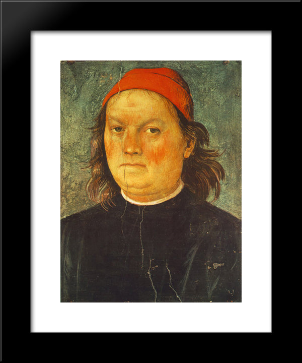 Self Portrait 20x24 Black Modern Wood Framed Art Print Poster by Perugino, Pietro