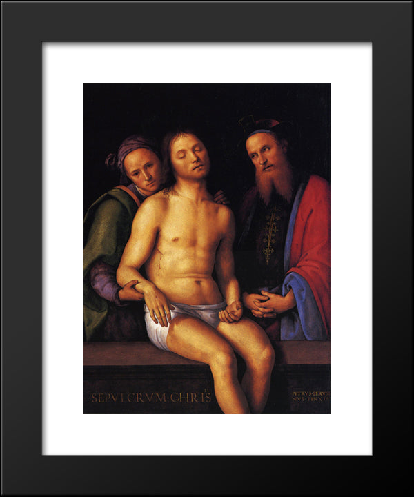 Sepulcrum Christi 20x24 Black Modern Wood Framed Art Print Poster by Perugino, Pietro