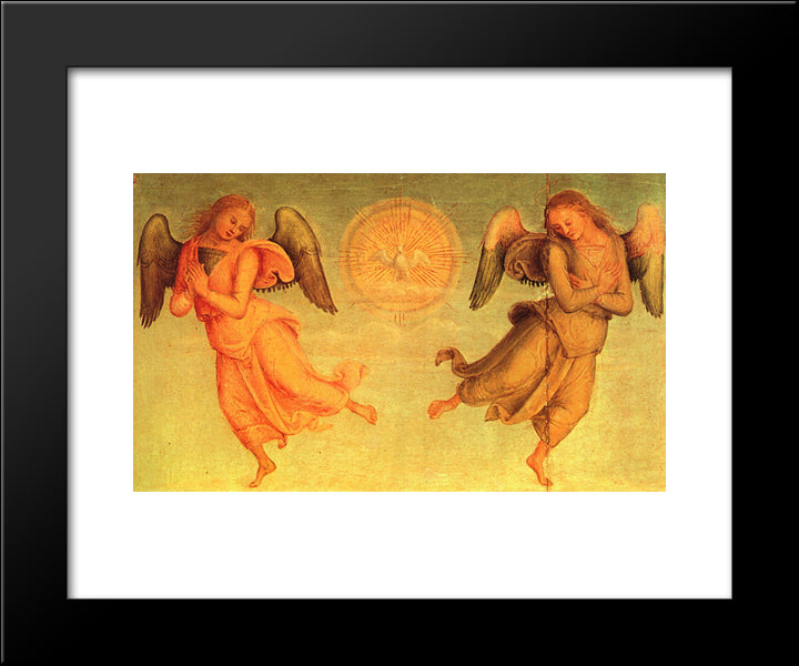 St. Augustine Polyptych (Detail) 20x24 Black Modern Wood Framed Art Print Poster by Perugino, Pietro