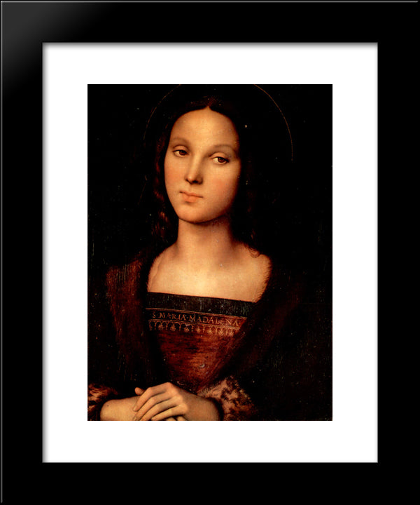 St. Mary Magdalene 20x24 Black Modern Wood Framed Art Print Poster by Perugino, Pietro