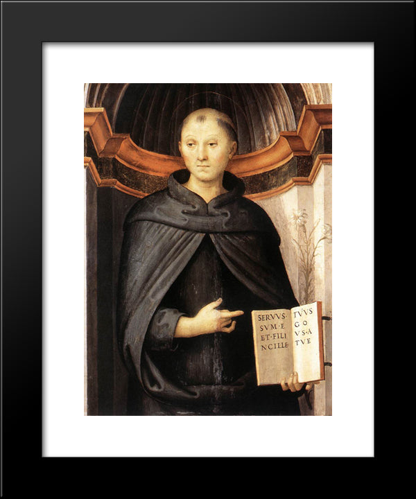 St. Nicholas Of Tolentino 20x24 Black Modern Wood Framed Art Print Poster by Perugino, Pietro