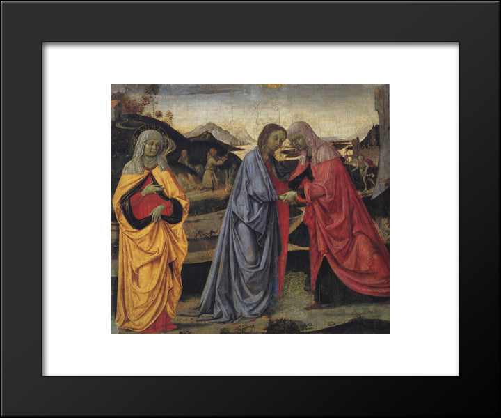 The Visitation With St. Anne And St. John The Stigmata Of St.Francis 20x24 Black Modern Wood Framed Art Print Poster by Perugino, Pietro