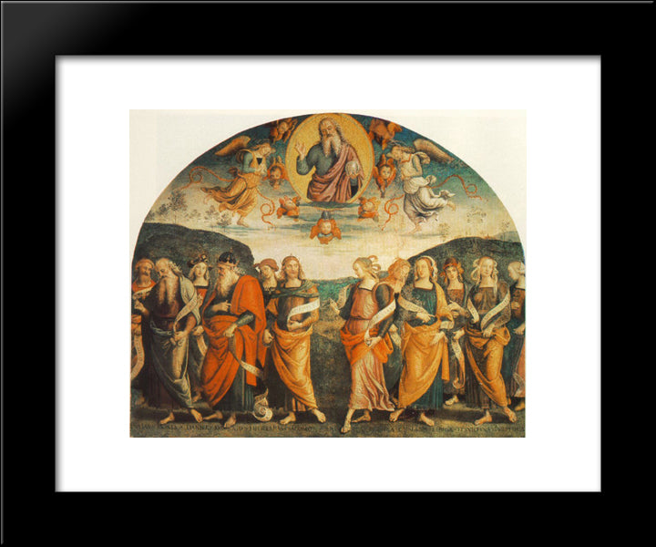 The Almighty With Prophets And Sybils 20x24 Black Modern Wood Framed Art Print Poster by Perugino, Pietro
