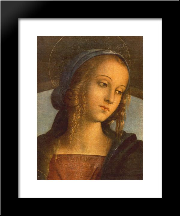 The Madonna Between St. John The Baptist And St. Sebastian (Detail 1) 20x24 Black Modern Wood Framed Art Print Poster by Perugino, Pietro